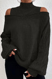 Casual Solid Hollowed Out Patchwork Turtleneck Sweaters(3 Colors)