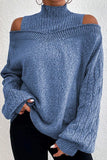 Casual Solid Hollowed Out Patchwork Turtleneck Sweaters(3 Colors)