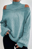 Casual Solid Hollowed Out Patchwork Turtleneck Sweaters(3 Colors)