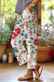 Casual Floral Patchwork Loose Mid Waist Straight Full Print Bottoms(6 Colors)