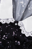 Elegant Floral Buttons Peter Pan Collar A Line Dresses