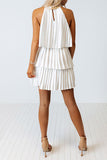 Casual Solid Fold Pleated Halter Pleated Dresses(4 Colors)