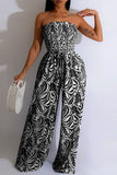 Sexy Casual Print Strapless Bodycon Jumpsuits(4 Colors)