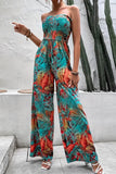 Sexy Casual Print Strapless Bodycon Jumpsuits(4 Colors)