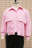 Casual Daily Solid Color Buttons Patchwork Shirt Collar Blouses