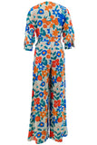 Celebrities Print Ruched Strap Design Patchwork V Neck Loose Jumpsuits