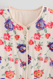 Casual Flowers Pocket Patchwork O Neck Jacket