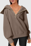 Casual Street Solid Color Zipper Turndown Collar Hoodies(6 Colors)