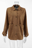 Casual Street Solid Color Pocket Buttons Turndown Collar Outerwear