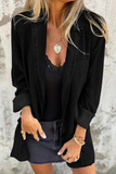 Casual Daily Solid Color Buttons Patchwork Turn-back Collar Long Sleeve Loose Denim Jacket(4 Colors)