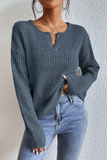 Casual Daily Solid Color Patchwork V Neck Sweaters