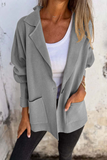 Casual Daily Pocket Turndown Collar Outerwear(6 Colors)