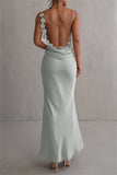 Sexy Formal Backless Spaghetti Strap Long Dresses(3 Colors)