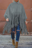 Casual Solid Color Fringed Trim Turtleneck Tops(6 Colors)