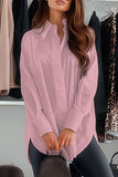 Casual Buttons Turndown Collar Blouses(3 Colors)