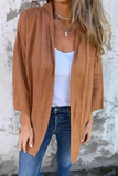 Casual Daily Ruched Cardigan Collar Outerwear(7 Colors)