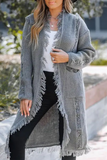 Casual Fringed Trim Weave Cardigan Collar Outerwear(3 Colors)