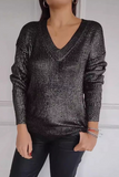 Casual Daily Patchwork V Neck Sweaters(5 Colors)