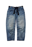 Casual Patchwork Pocket Mid Waist Straight Denim Jeans