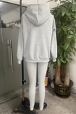 Casual Buttons Texture Hooded Long Sleeve Three Pieces(10 Colors)