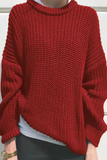 Casual Daily Solid Color Weave O Neck Sweaters(7 Colors)