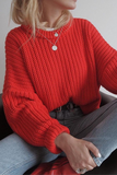 Casual Daily Solid Color Weave O Neck Sweaters(7 Colors)