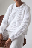 Casual Daily Solid Color Weave O Neck Sweaters(7 Colors)