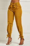 Casual Pocket Regular High Waist Pencil Trousers(3 Colors)