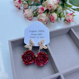 Elegant Real flowers Patchwork Metal Accessories Trim Earrings(Each one is unique)(17 Colors)