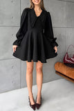 Elegant Patchwork Zipper Peter Pan Collar A Line Dresses