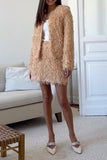 Celebrities Elegant Fringed Trim O Neck Long Sleeve Two Pieces(3 Colors)