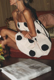 Sexy Polka Dot Contrast Strapless Strapless Dresses