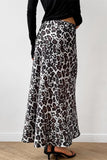 Elegant Leopard Zipper Contrast High Waist Type A Full Print Bottoms