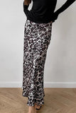 Elegant Leopard Zipper Contrast High Waist Type A Full Print Bottoms