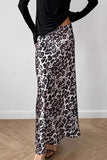 Elegant Leopard Zipper Contrast High Waist Type A Full Print Bottoms