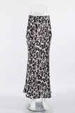 Elegant Leopard Zipper Contrast High Waist Type A Full Print Bottoms