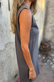 Casual Pocket Buttons V Neck Sleeveless Dresses(4 Colors)