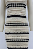 Sexy Stripe Weave Contrast U Neck One Step Skirt Dresses