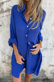 Casual Buttons Turndown Collar Long Sleeve Two Pieces(4 Colors)