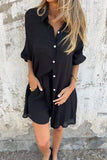 Casual Buttons Turndown Collar Long Sleeve Two Pieces(4 Colors)