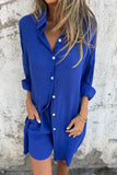 Casual Buttons Turndown Collar Long Sleeve Two Pieces(4 Colors)