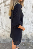 Casual Buttons Turndown Collar Long Sleeve Two Pieces(4 Colors)