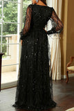 Elegant Formal Print Tassel Sequins High Opening V Neck Evening Dress Dresses